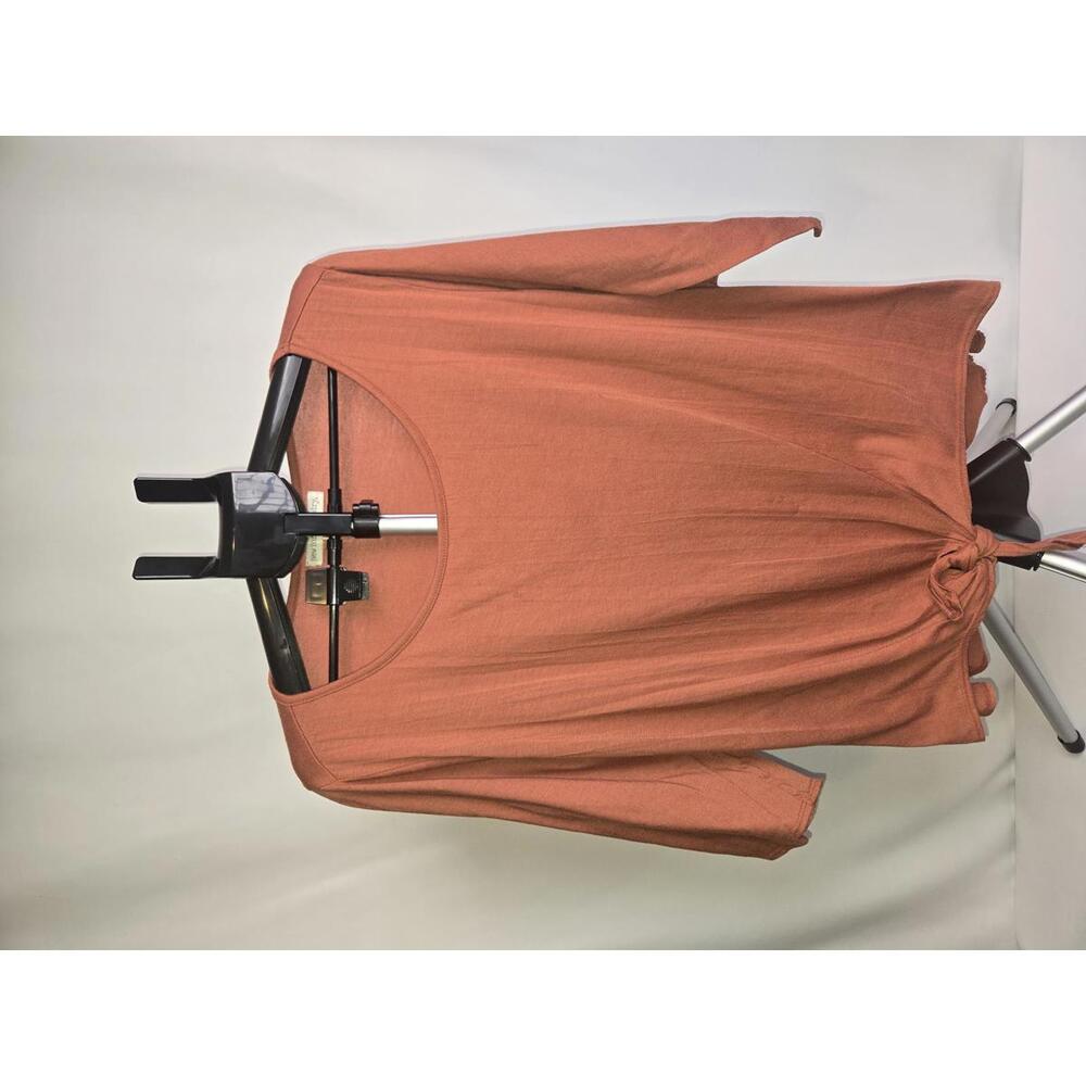 New York Laundry Women's 2X Rust Orange Tie-Front Top